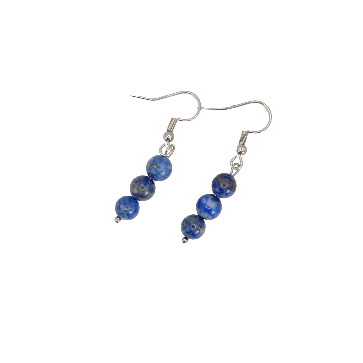 Boucles d'oreilles boules pendantes en lapis-lazuli d'Afghanistan.