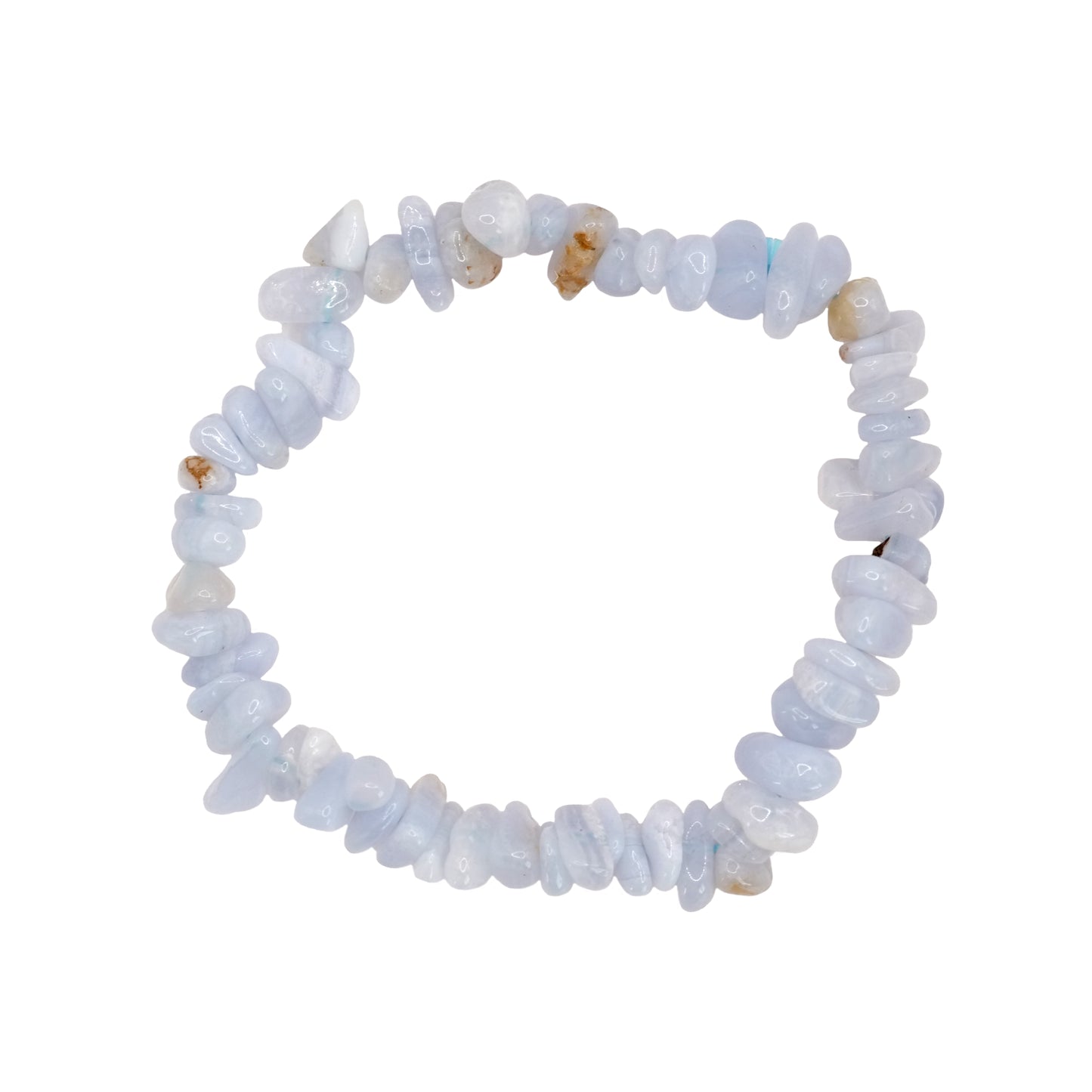 Bracelet baroque en calcédoine bleue de Namibie de qualité AA.