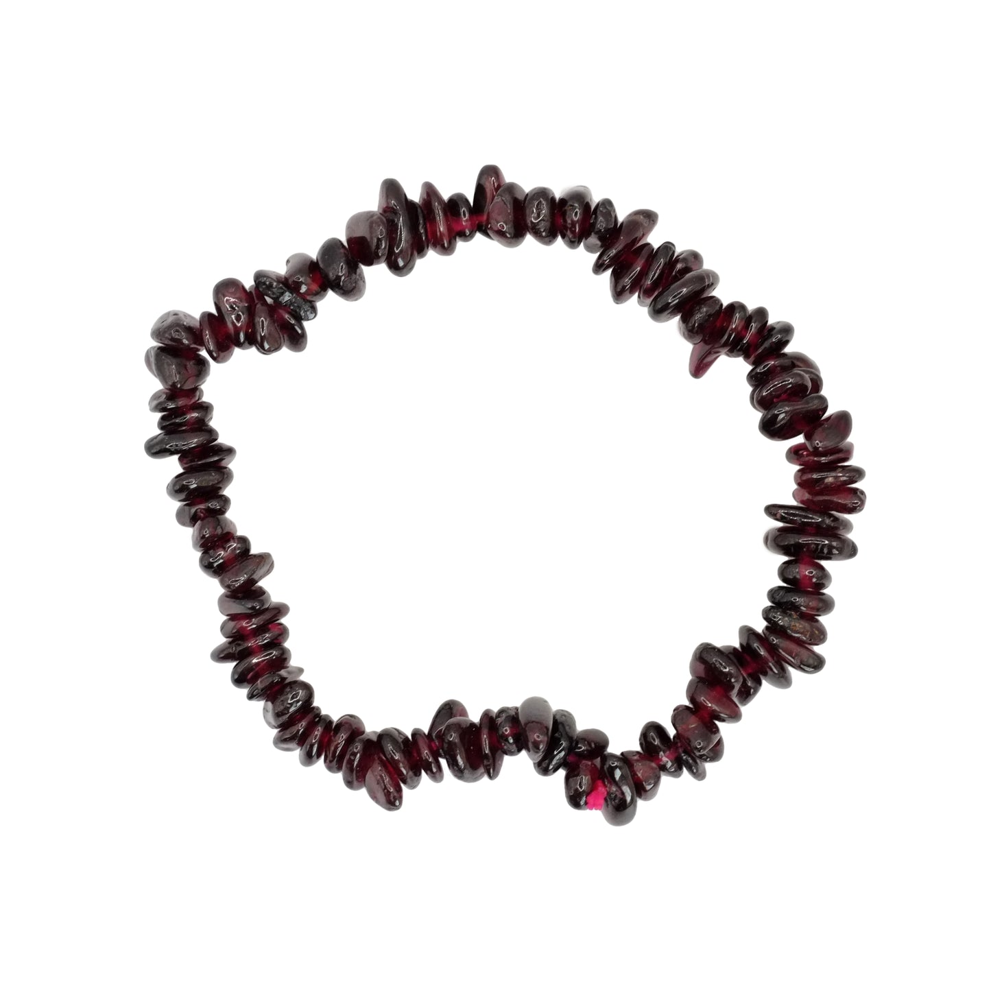 Bracelet baroque en grenat rouge almandin du Pakistan.