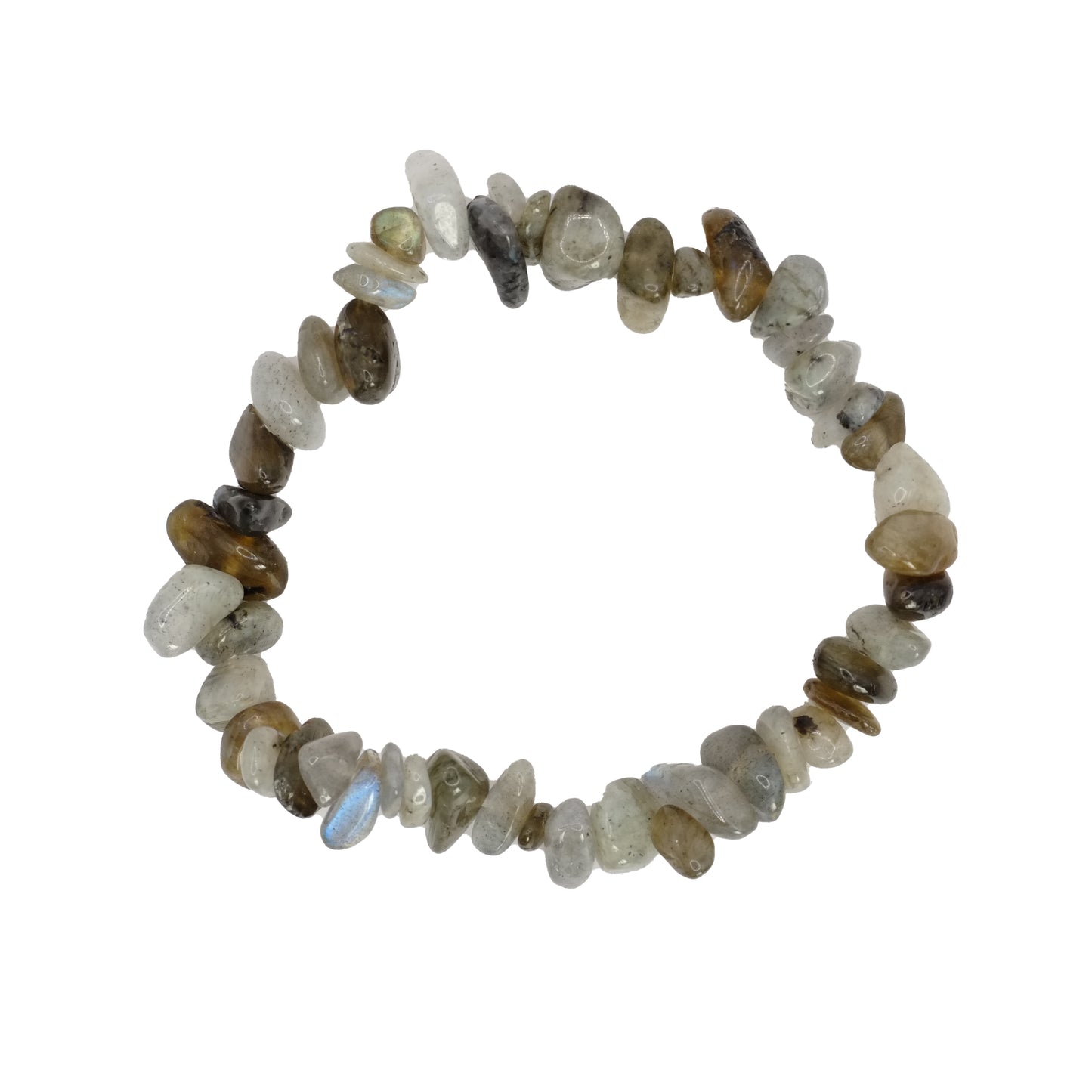 Bracelet baroque en labradorite de Madagascar.