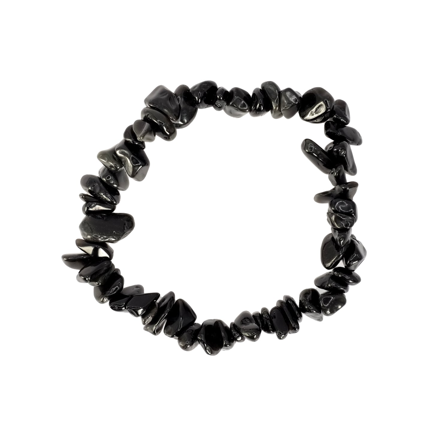 Bracelet baroque en obsidienne noire du Mexique.