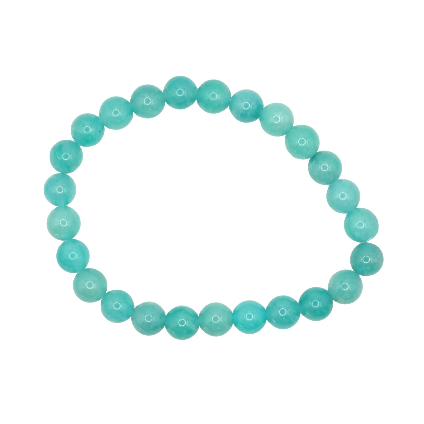 Bracelet boule en amazonite du Pérou de qualité AA.