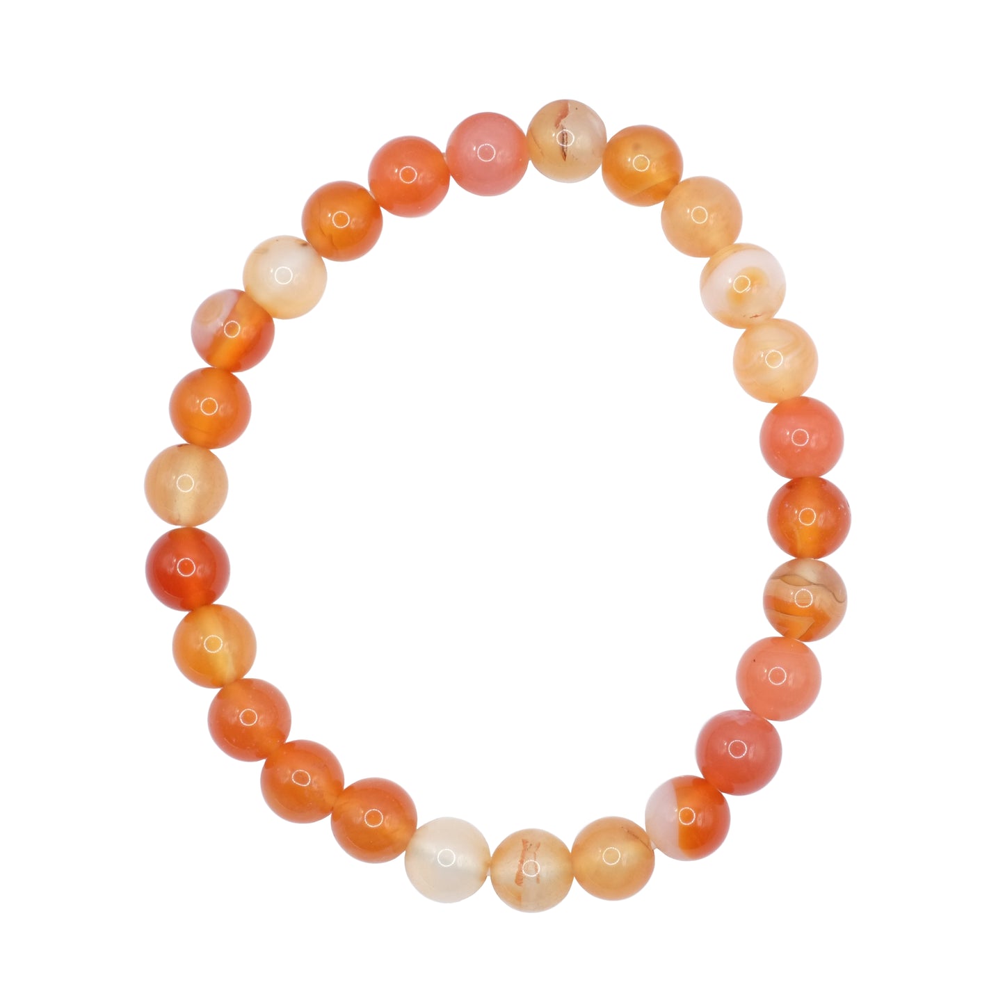 Bracelet boule en cornaline du Brésil.