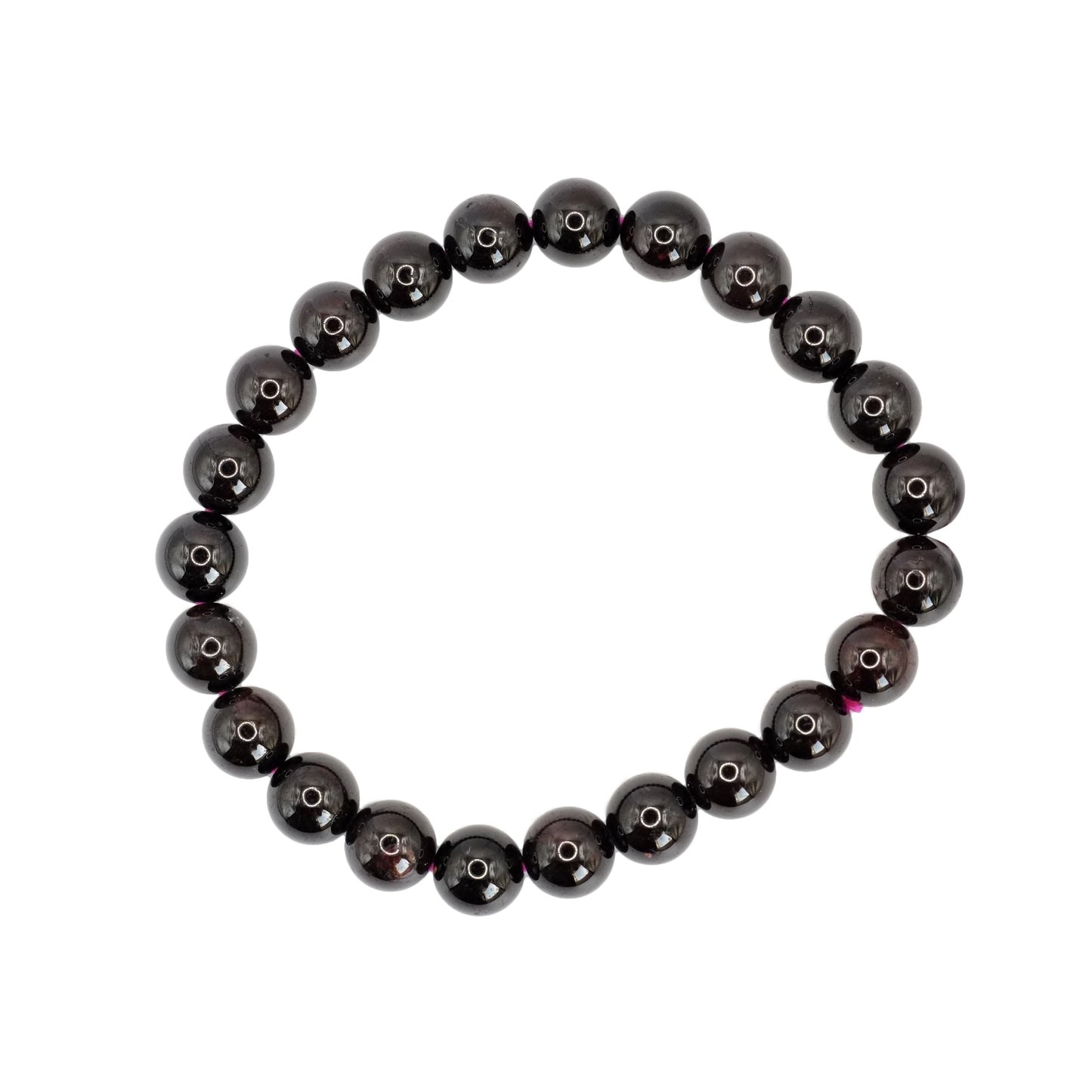 Bracelet boule en grenat rouge almandin du Pakistan de qualité AA.