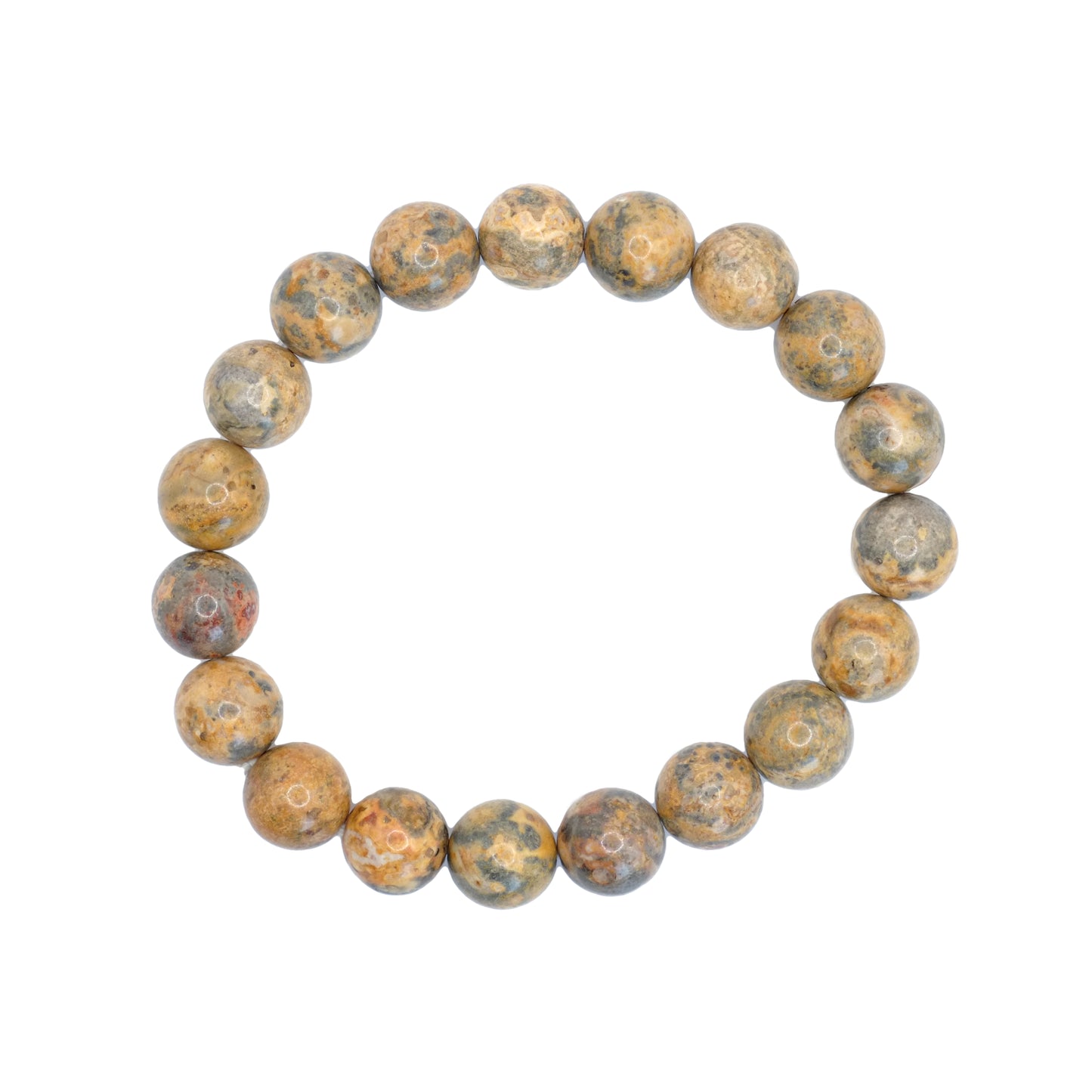 Bracelet boule en jaspe léopard du Brésil.
