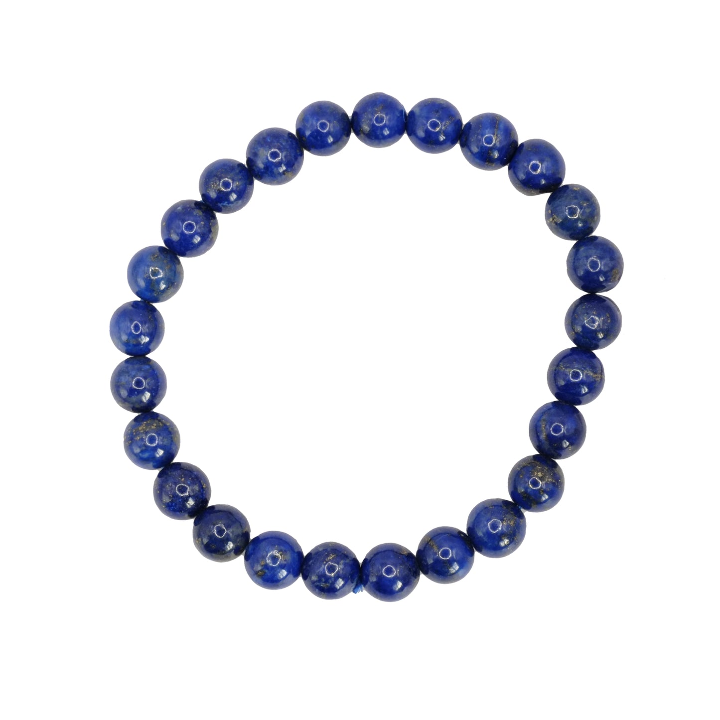 Bracelet boule en lapis-lazuli d'Afghanistan de qualité AA+.