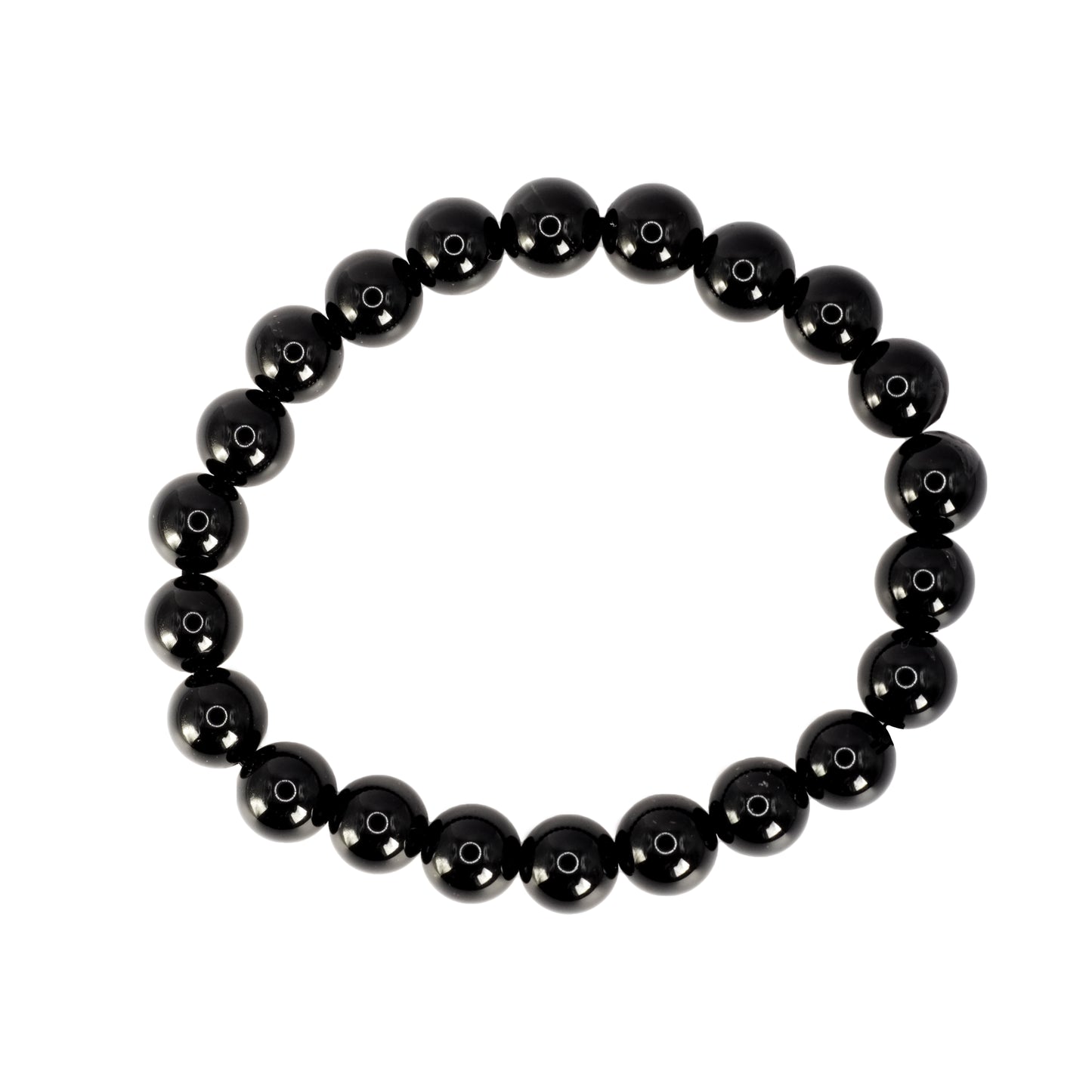 Bracelet boule en obsidienne noire du Mexique.