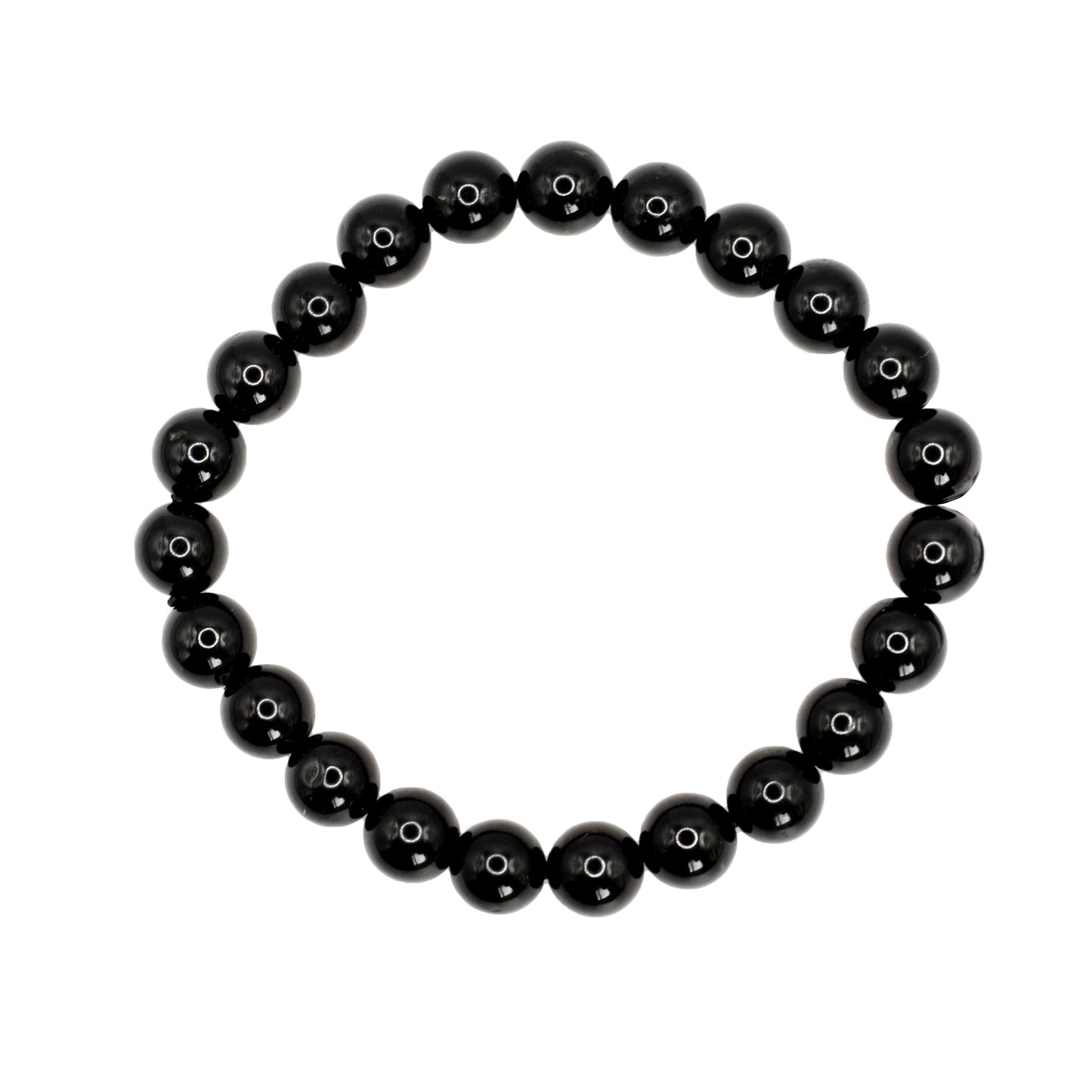 Bracelet boule en tourmaline noire du Brésil.