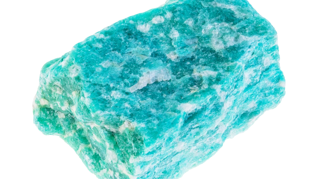 Photo d'une pierre d'amazonite brute - Blog les vertus des pierres en lithothérapie