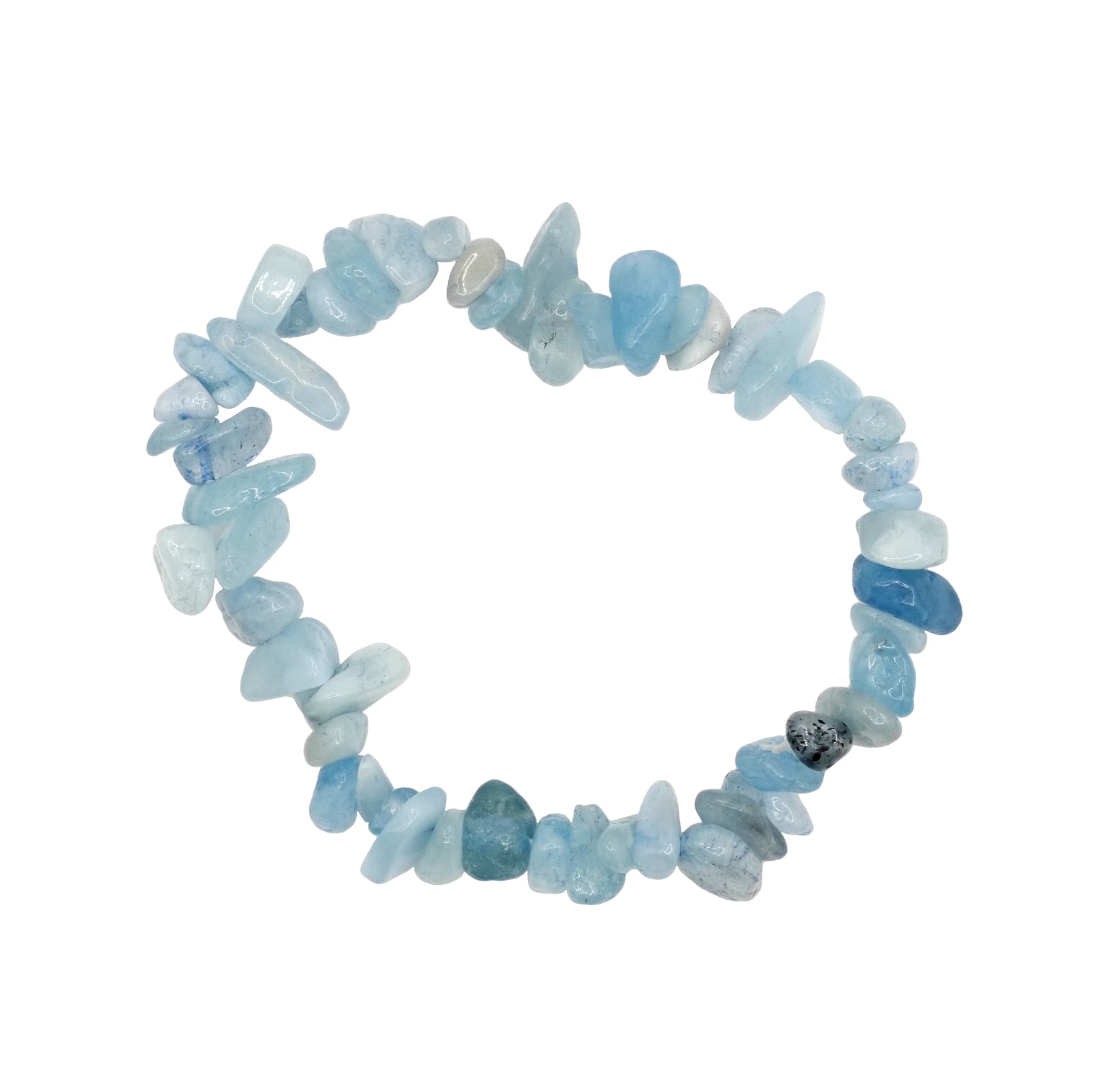 Bracelet baroque en aigue-marine de Namibie de qualité A.