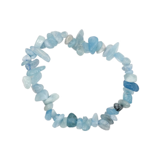 Bracelet baroque en aigue-marine de Namibie de qualité A.