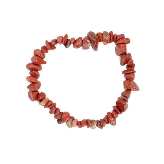 Bracelet baroque en jaspe rouge d'Afrique du Sud.