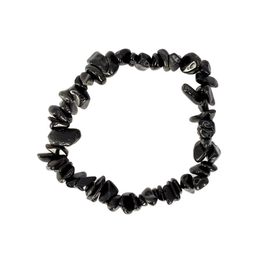 Bracelet baroque en obsidienne noire du Mexique.