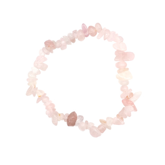 Bracelet baroque en quartz rose de Madagascar.