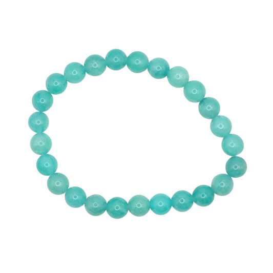 Bracelet boule en amazonite du Pérou de qualité AA.