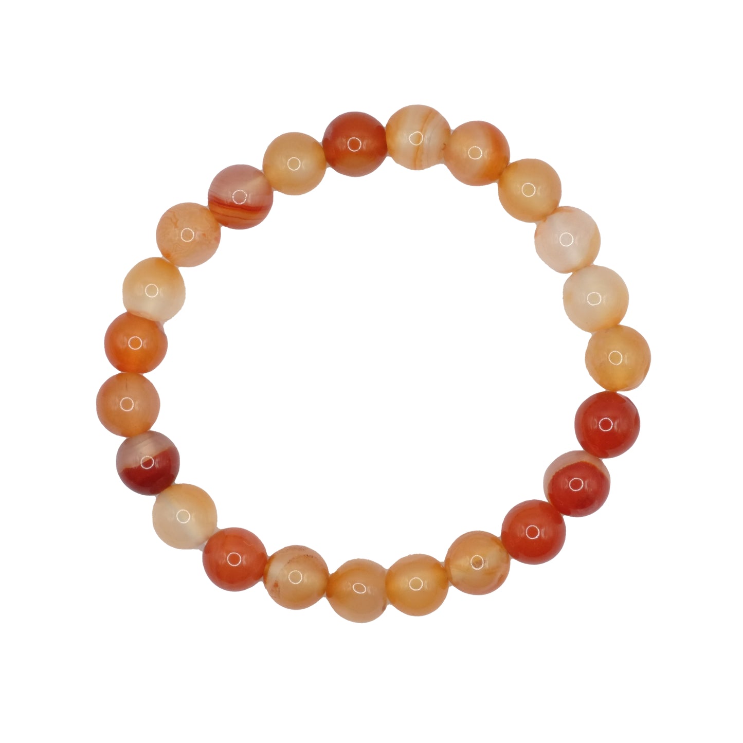 Bracelet boule en cornaline du Brésil.