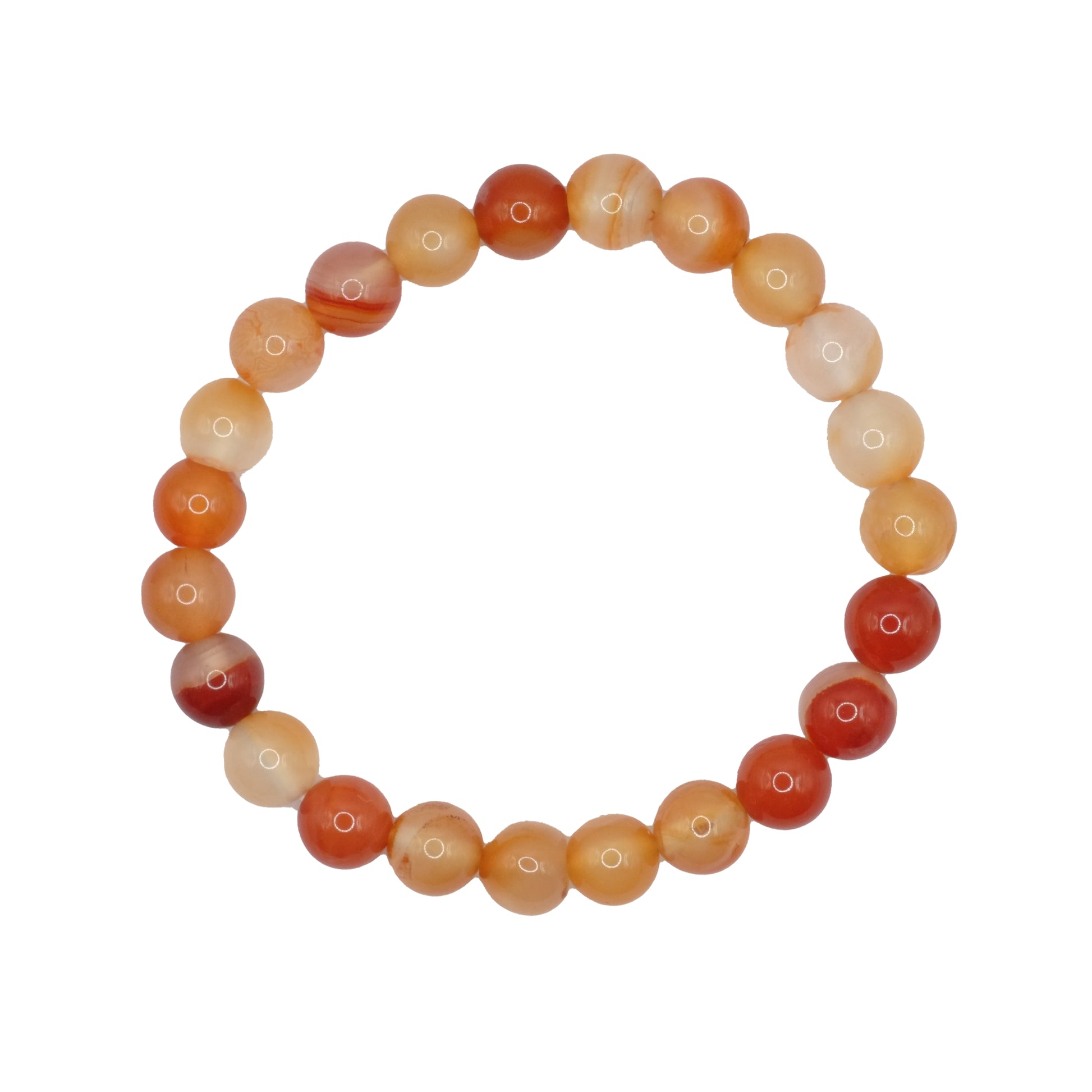 Bracelet boule en cornaline du Brésil.