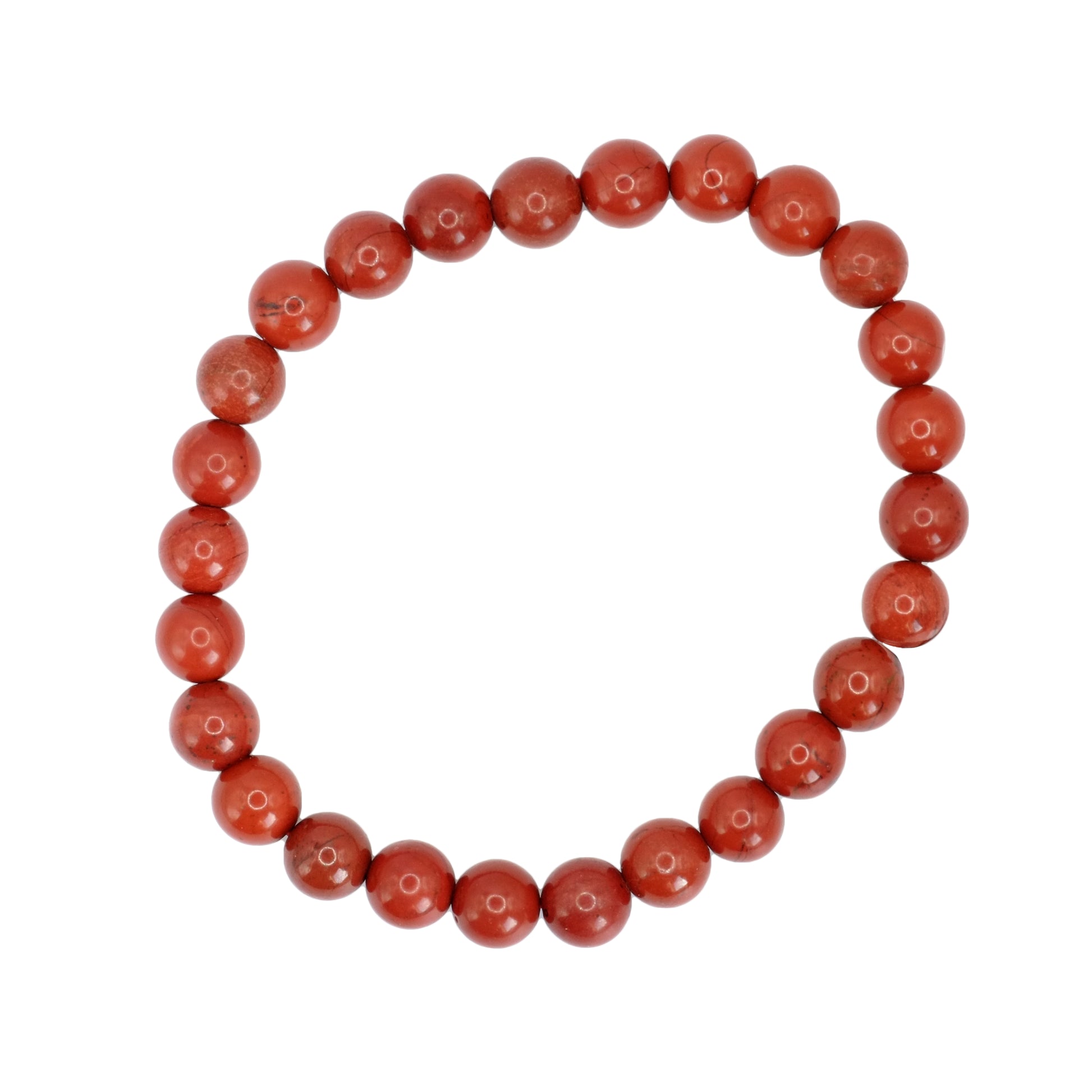 Bracelet boule en jaspe rouge d'Afrique du Sud. Tour de poignet : 18 – 20 cm Taille 2 = 25/27 perles