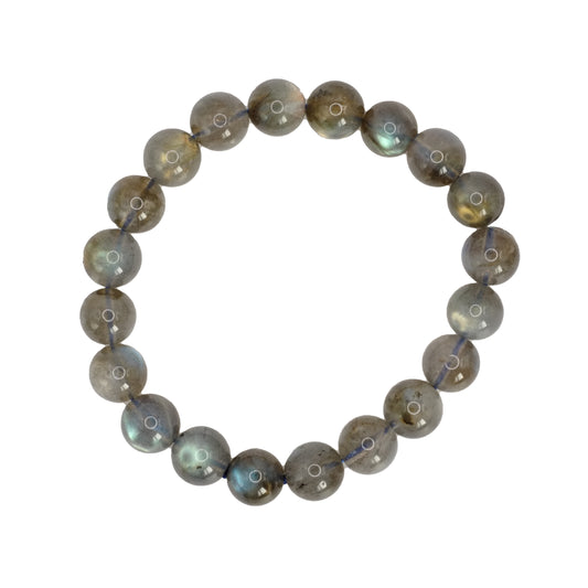 Bracelet boule en labradorite d'Afghanistan de qualité AA. Perles de 10mm.