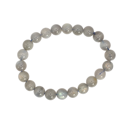 Bracelet boule en labradorite de Madagascar de qualité AA.