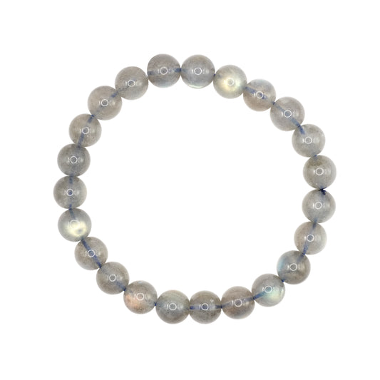 Bracelet boule en labradorite de Madagascar de qualité AAA.