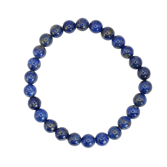 Bracelet boule en lapis lazuli d'Afghanistan. Tour de poignet : 16 – 18 cm. Taille 2 = 25/27 perles