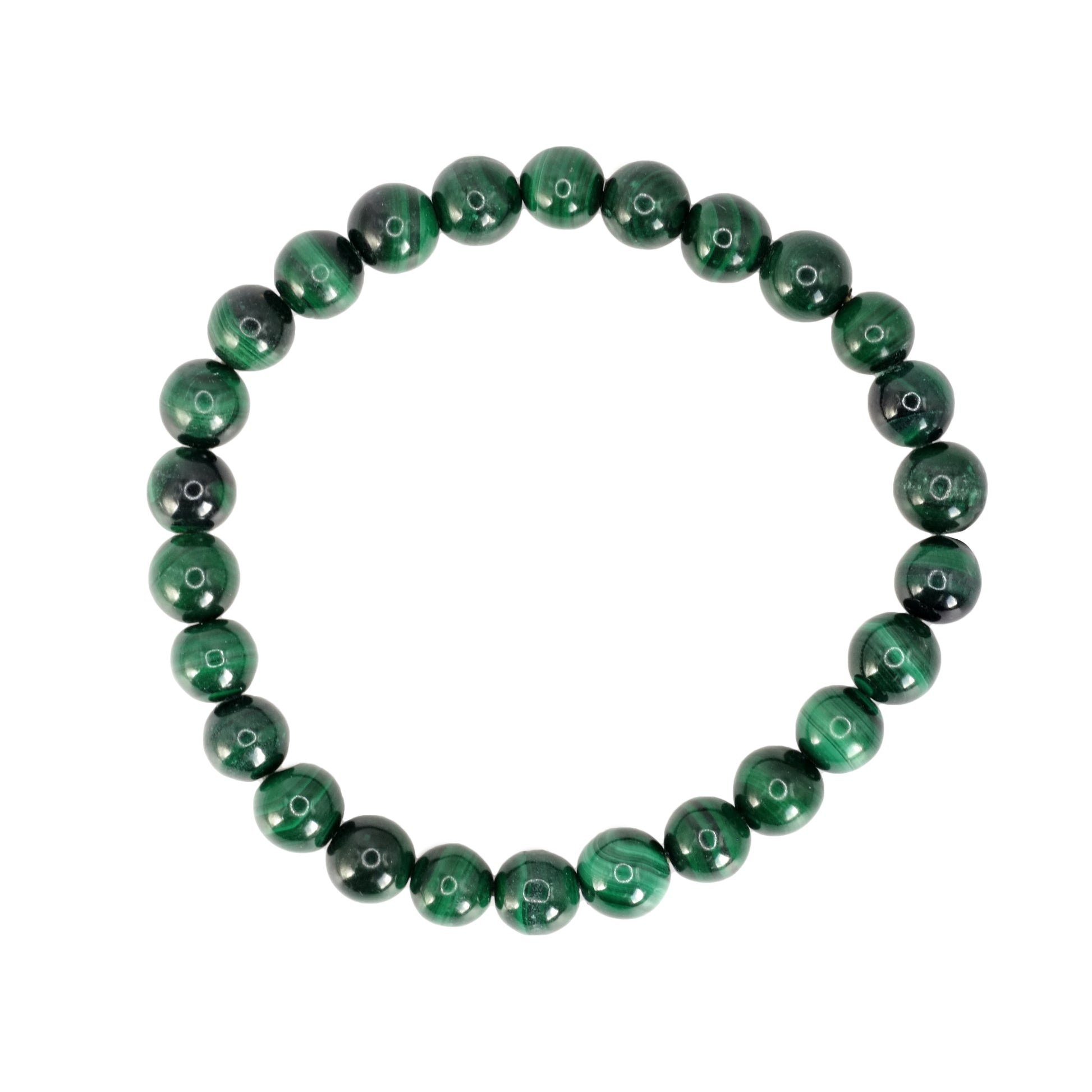 Bracelet boule en malachite du Congo de qualité AA.