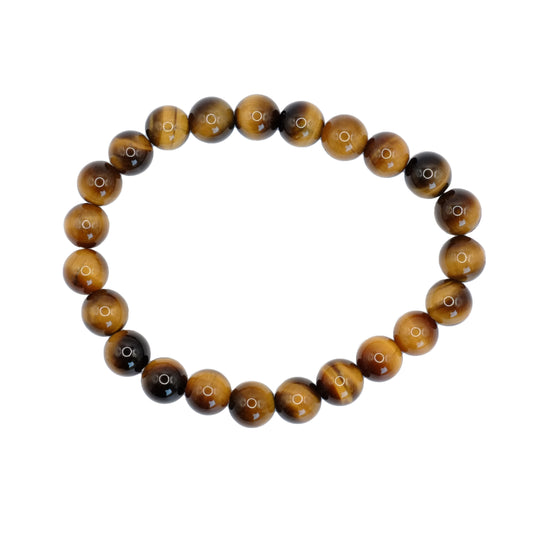Bracelet boule en oeil de tigre d'Afrique du Sud de qualité AA