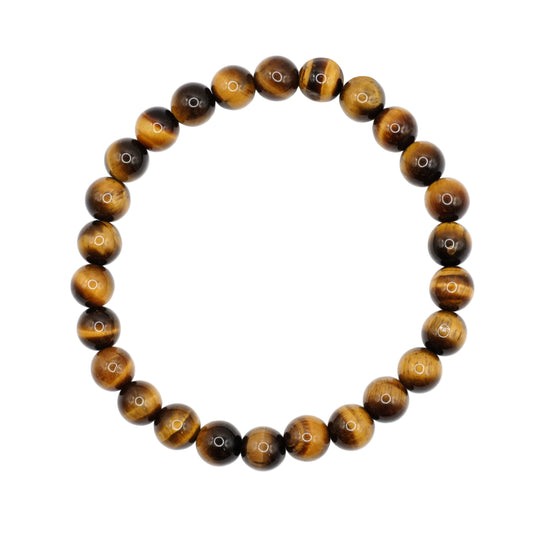 Bracelet boule en oeil de tigre d'Afrique du Sud de qualité AA. Tour de poignet : 18 – 20 cm. Taille 2 = 25/27 perles