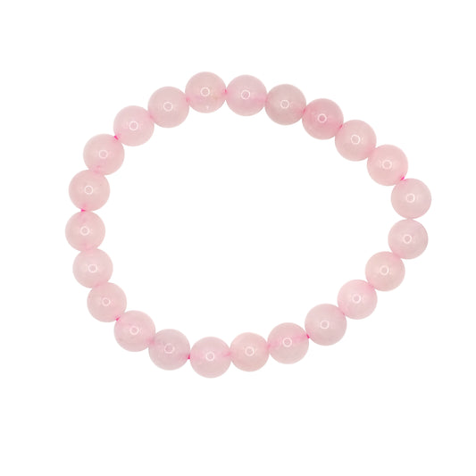 Bracelet boule en quartz rose de Madagascar.
