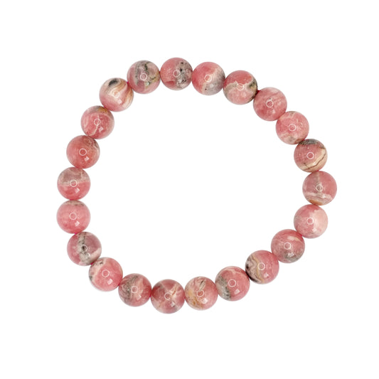 Bracelet boule en rhodochrosite d'Argentine.