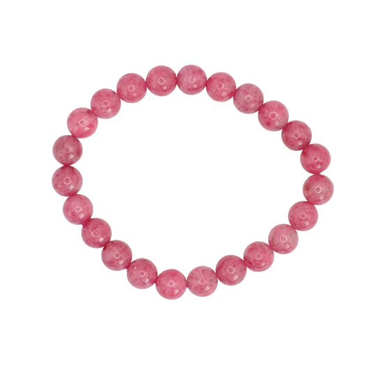 Bracelet boule en rhodonite du Brésil de qualité AA+.