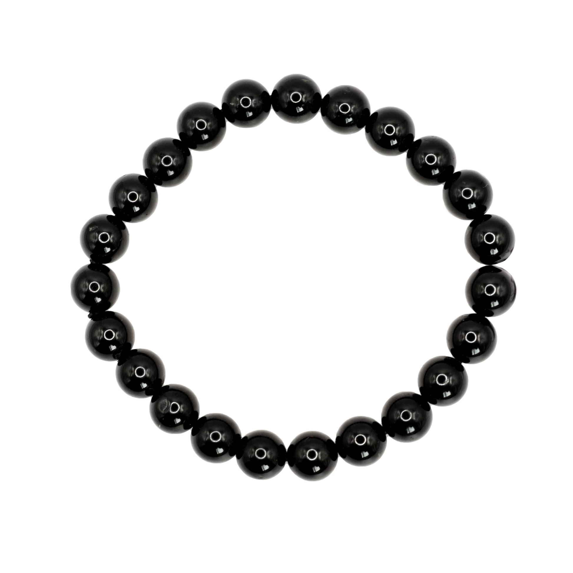 Bracelet boule en tourmaline noire du Brésil.