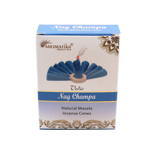 Natural Nag Champa incense – Cones – Aromatika