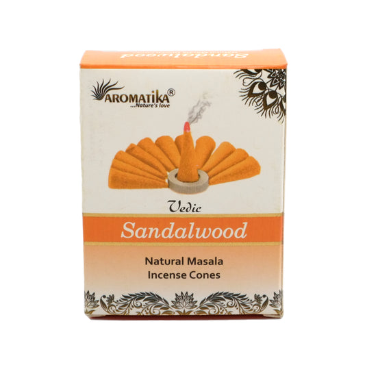 Natural Sandalwood incense – Cones – Aromatika