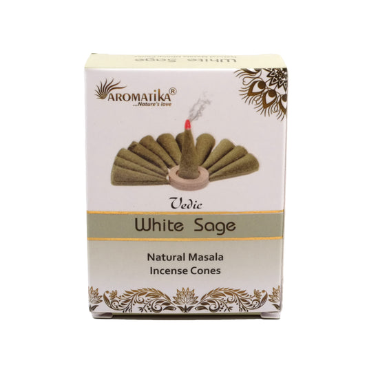 Encens naturel Vedic Masala – Sauge blanche – Cônes – Aromatika