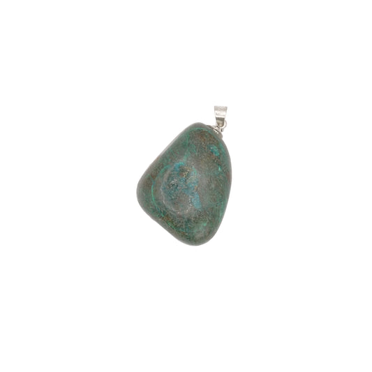 Un pendentif pierre roulée en chrysocolle du Pérou de qualité AA.