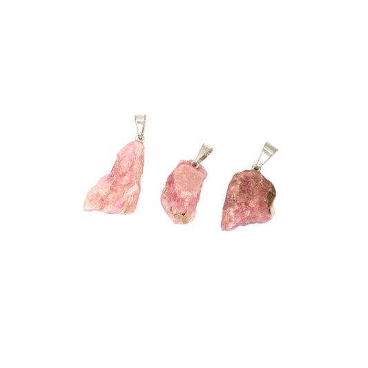 Pendentifs pierres brutes en rhodochrosite d'Argentine de qualité AA.