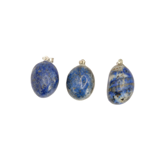 Pendentifs pierre roulée en lapis-lazuli d'Afghanistan.